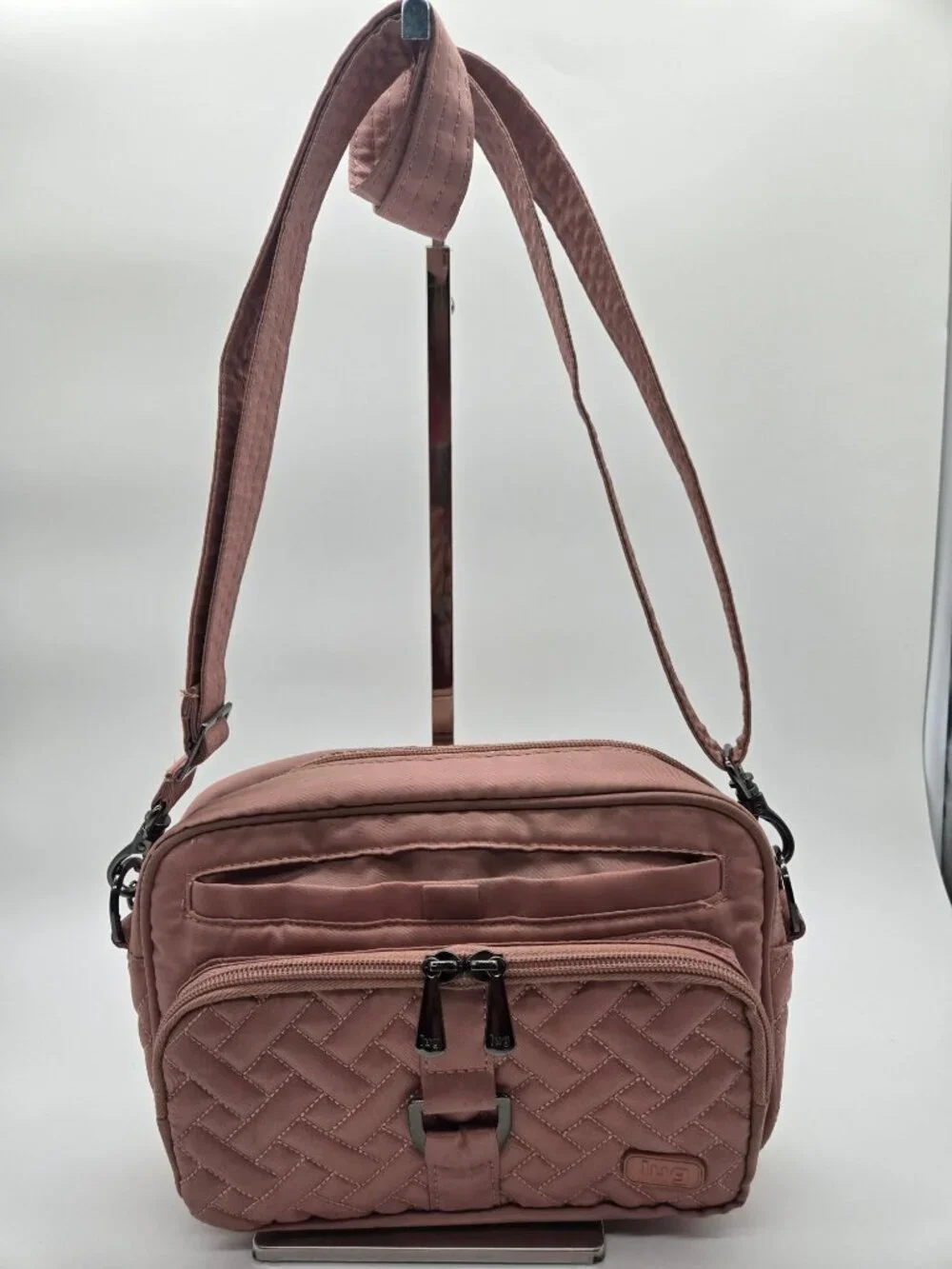 Lug Carousel Rose Quilted Nylon Convertible Crossbody Belt Bag Organizer